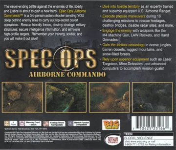 Spec Ops - Airborne Commando (US) box cover back